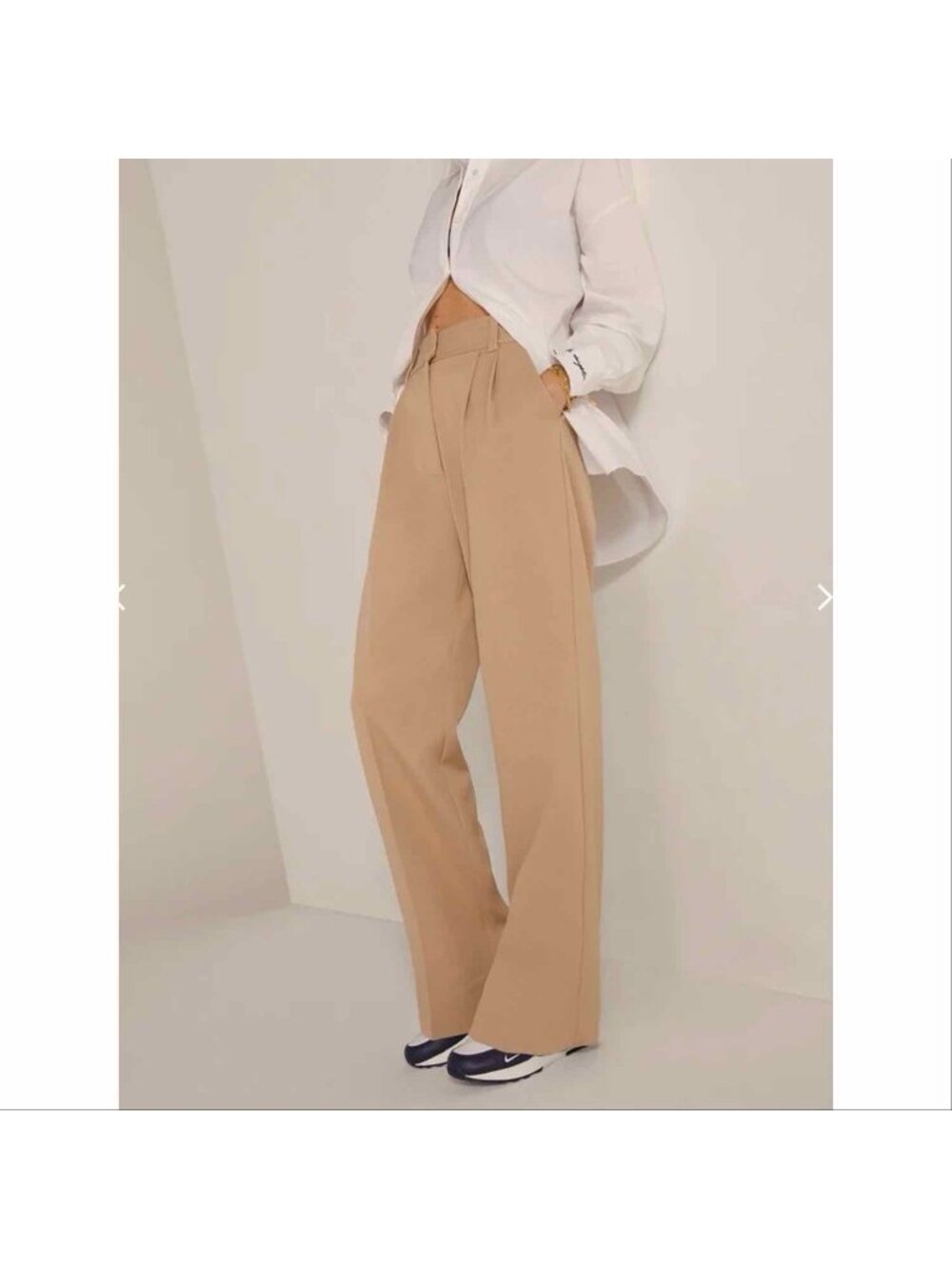 Favorite Daughter The Favorite Pant Beige Collection Wide Leg Pleated Sz 0